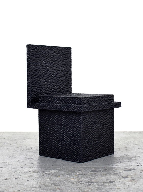 C1 Chair in carved, blackened maple by John Eric Byers for RUNE, New York.
