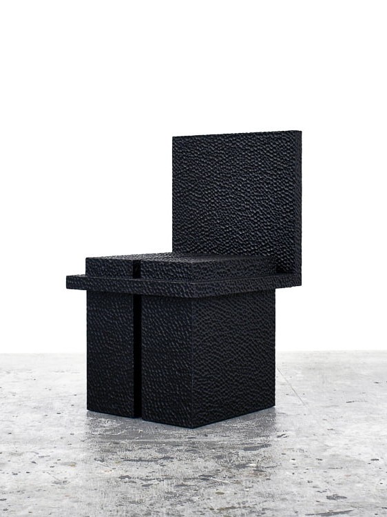C2 Chair in carved, blackened maple by John Eric Byers for RUNE, New York.