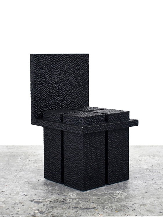 C3 Chair in carved, blackened maple by John Eric Byers for RUNE, New York.