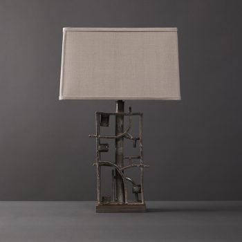 Organic stoneware ceramic table lamp by Clate Grunden.