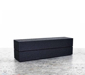 Reveal Bench #1 in carved, blackened maple by John Eric Byers for RUNE, New York.