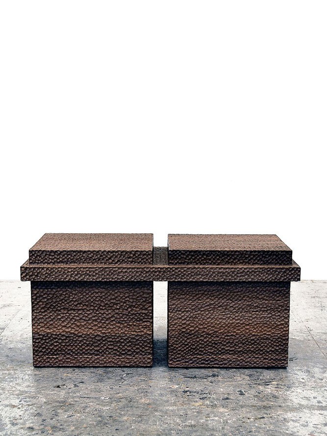 BWB2 Bench in carved American walnut by John Eric Byers for RUNE, New York.