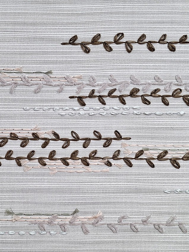 Handmade embroidered fabric by P+L Studio, France — available through RUNE, New York.