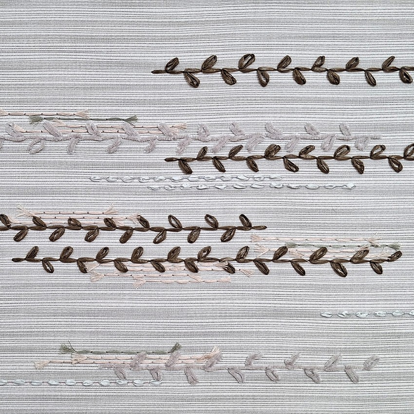 Handmade embroidered fabric by P+L Studio, France — available through RUNE, New York.